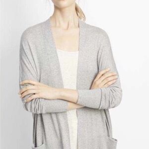 Vince Light Gray Women's Silk Cashmere Open Front knit Cardigan Sweater Size SM